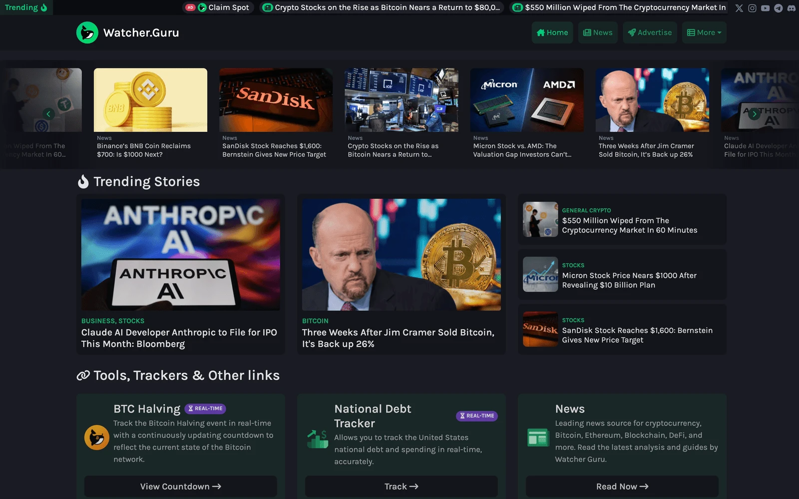 Top screenshot of Watcher.Guru