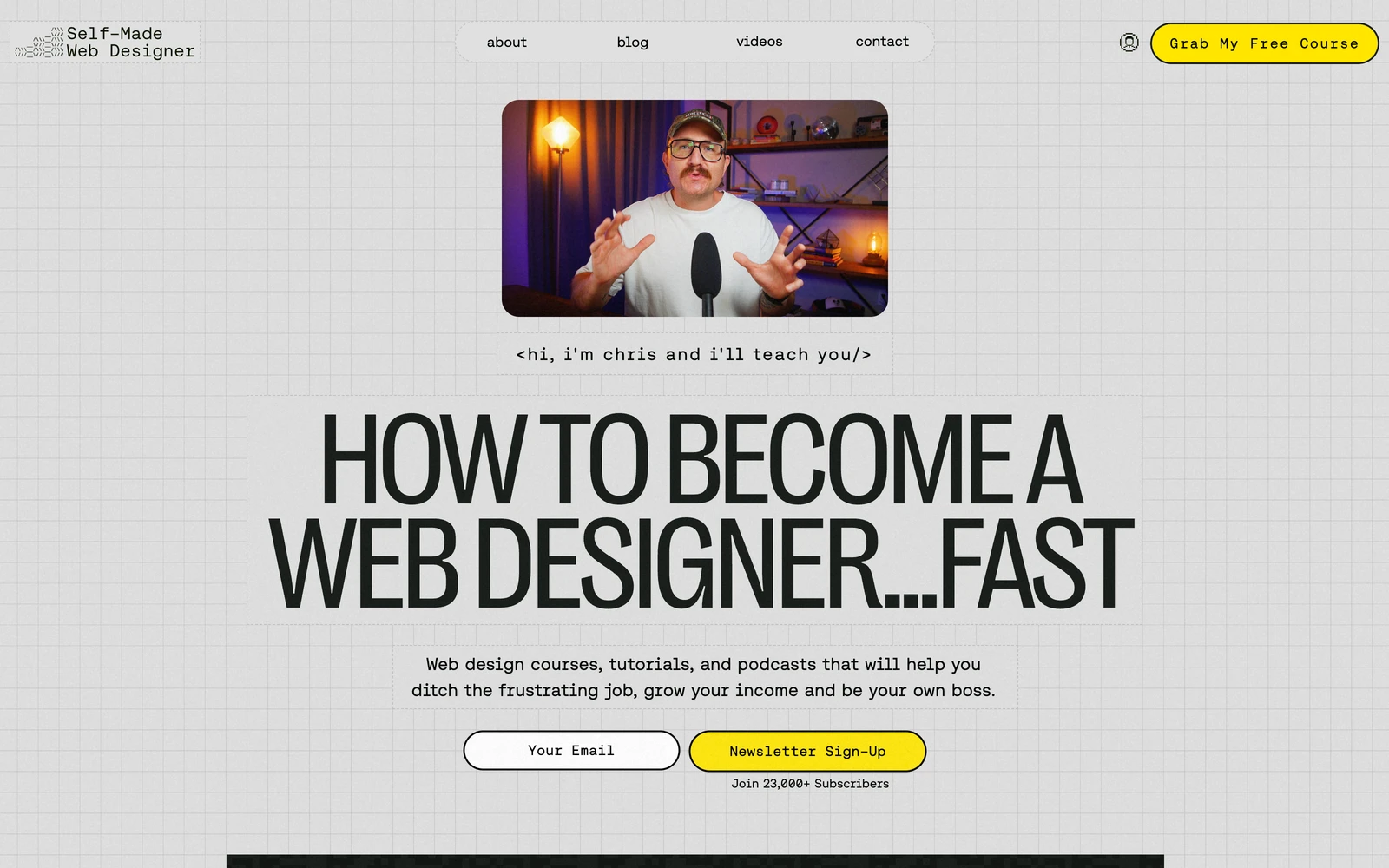 Top screenshot of SelfMadeWebDesigner.com