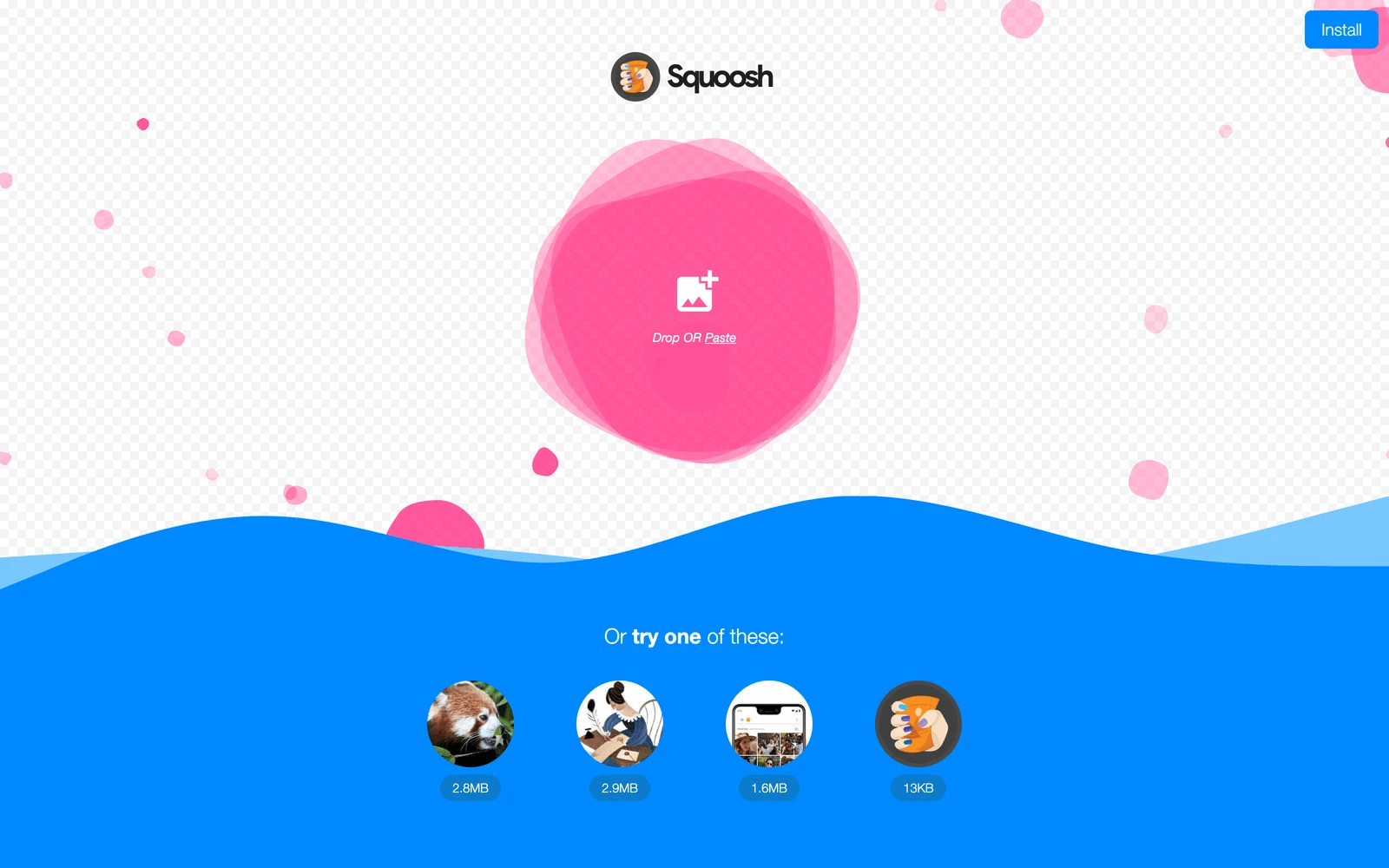 Top screenshot of Squoosh.app