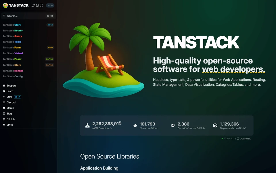 Screenshot of TanStack.com