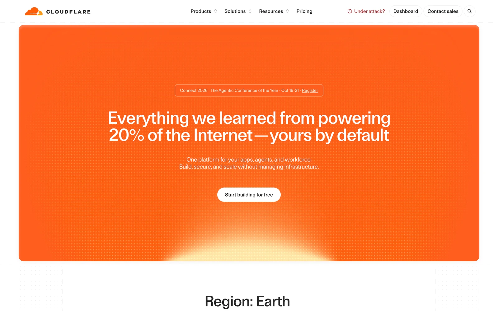 Top screenshot of Cloudflare.com