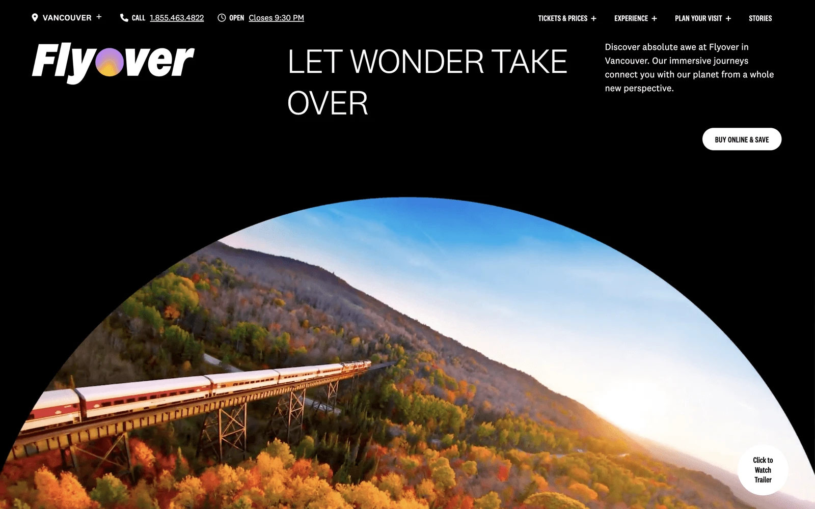 Top screenshot of ExperienceFlyover.com