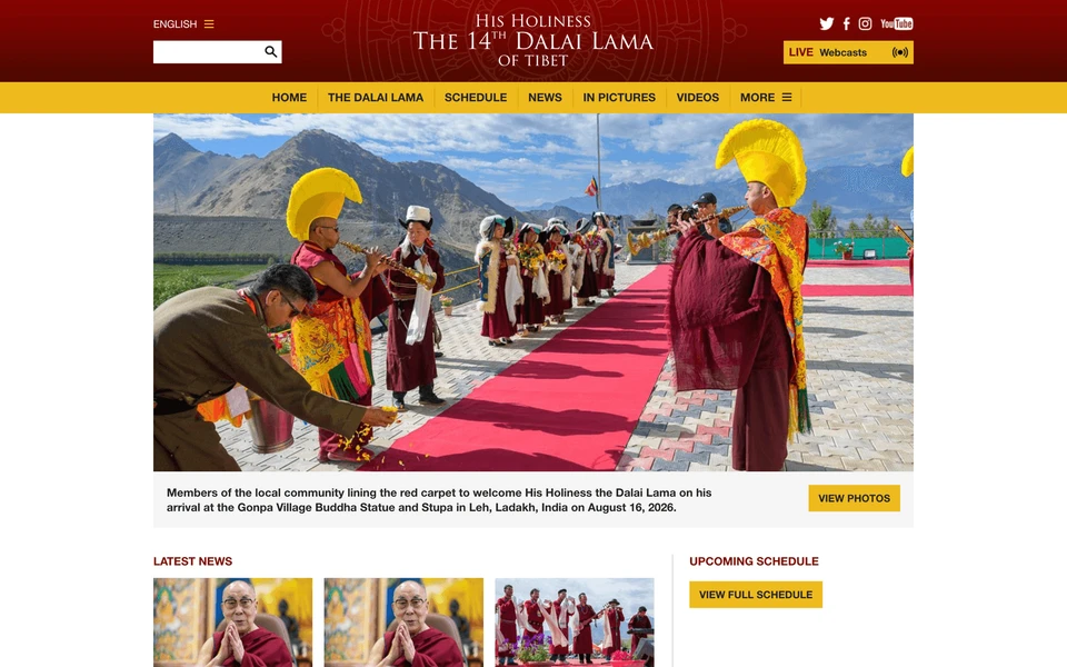 Screenshot of DalaiLama.com