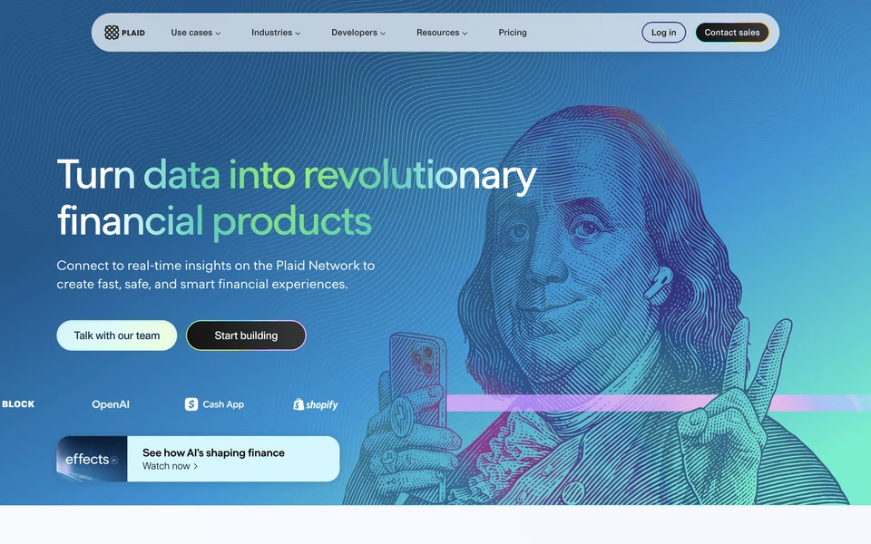 Screenshot of Plaid.com
