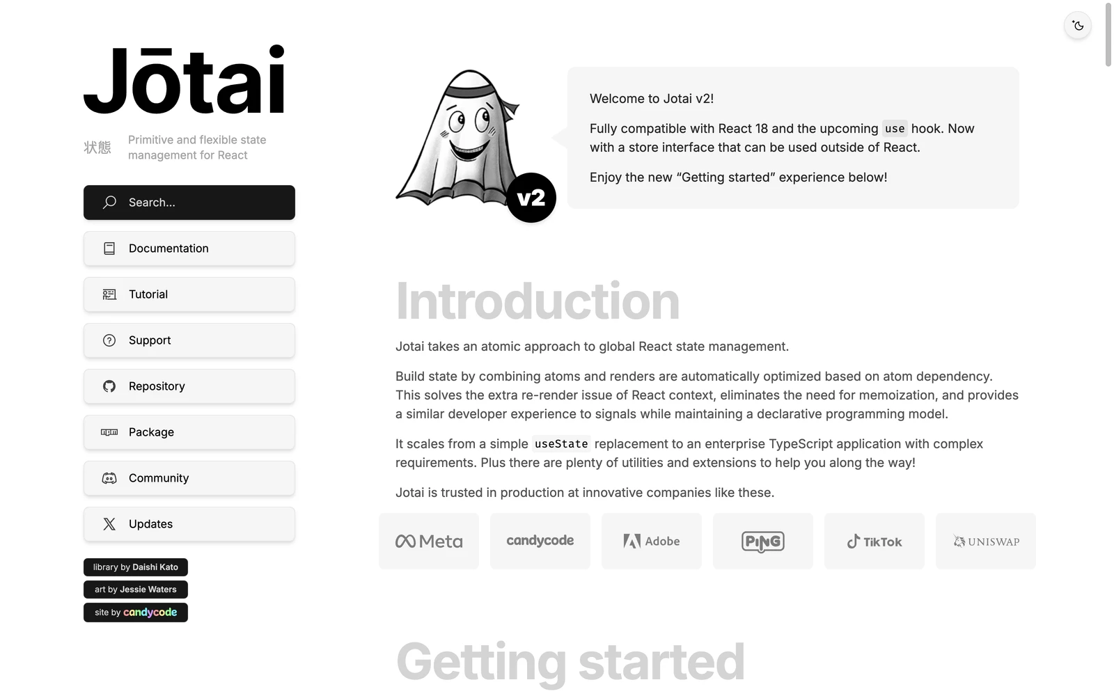 Top screenshot of Jotai.org