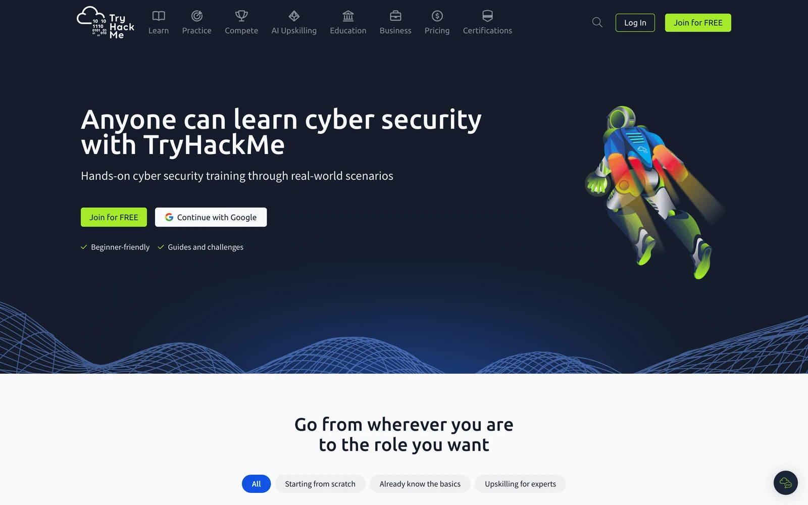 Top screenshot of TryHackMe.com