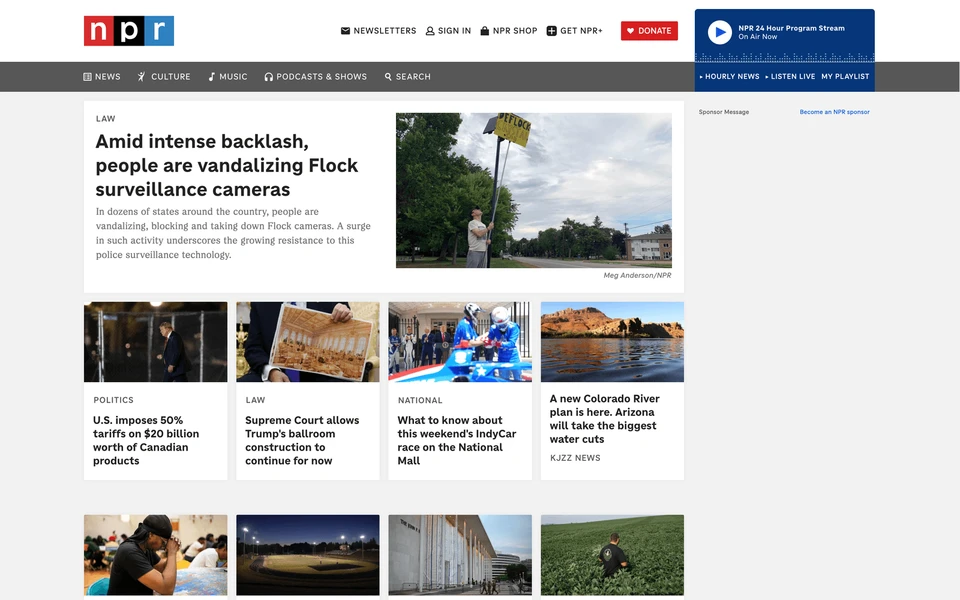 Screenshot of NPR.org