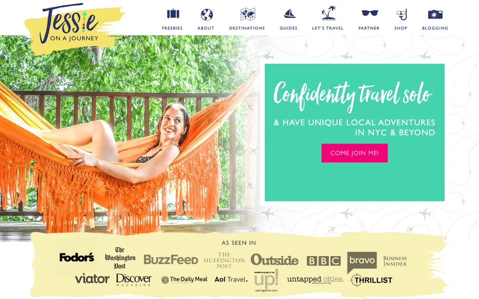 Screenshot of JessieOnAJourney.com