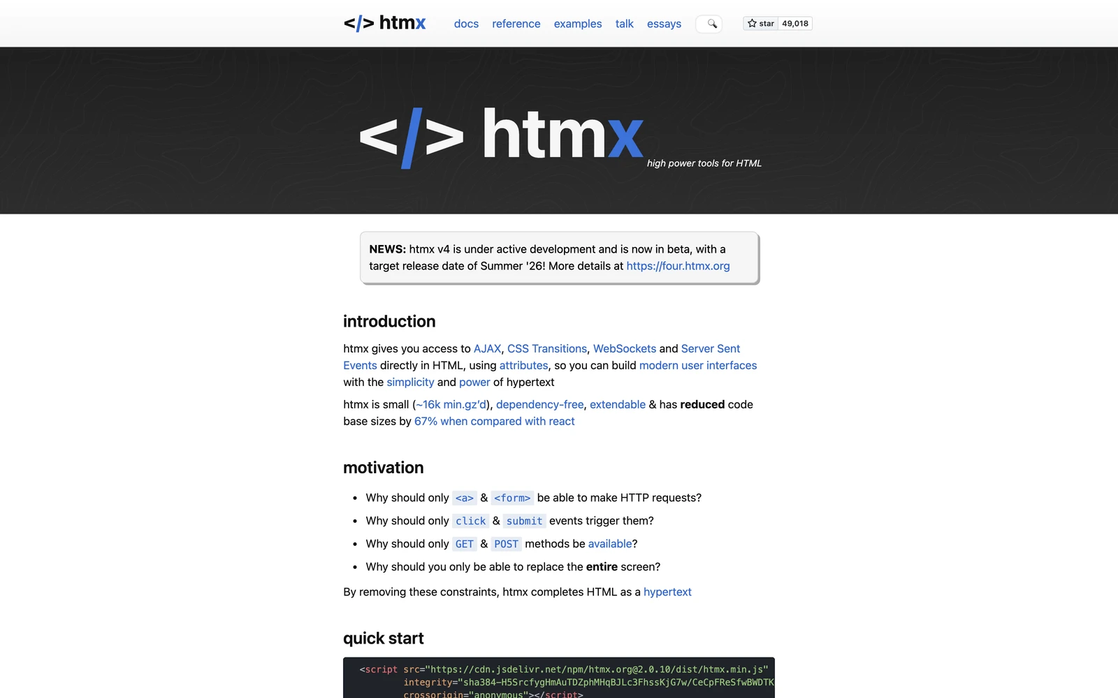 Top screenshot of HTMX.org