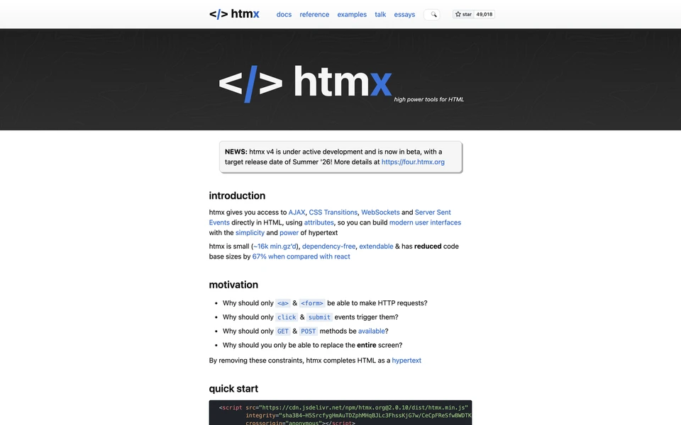 Screenshot of HTMX.org