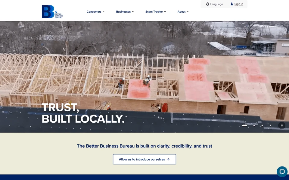 Screenshot of BBB.org