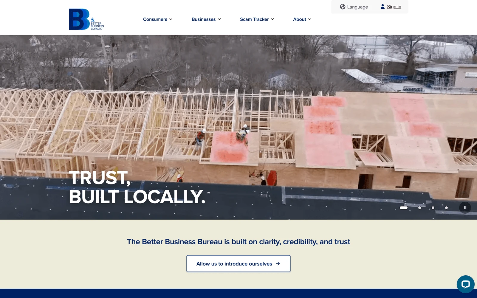 Top screenshot of BBB.org