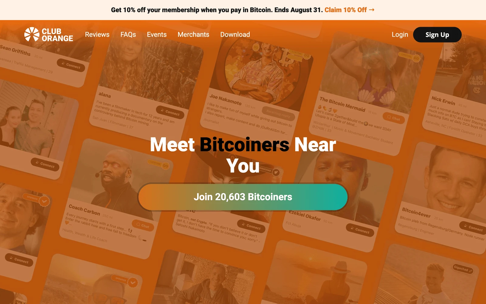 Top screenshot of ClubOrange.org