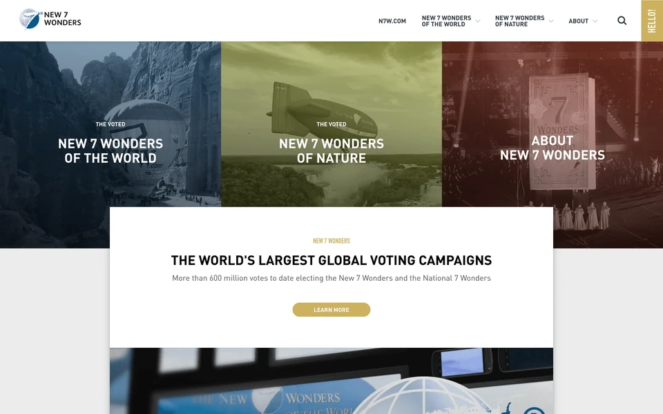 Screenshot of New7Wonders.com