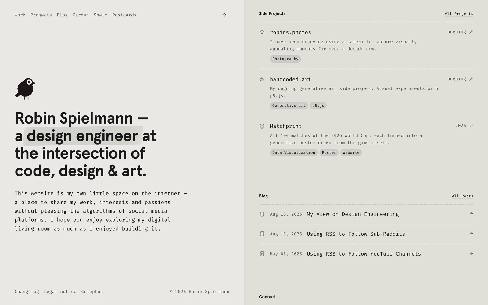 Top screenshot of IAmRob.in