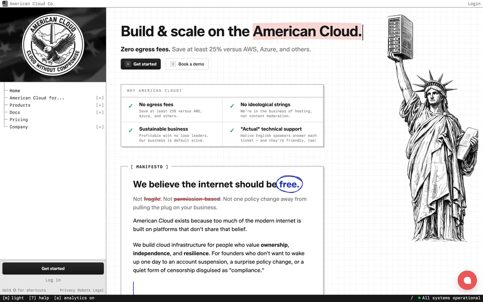 Screenshot of AmericanCloud.com
