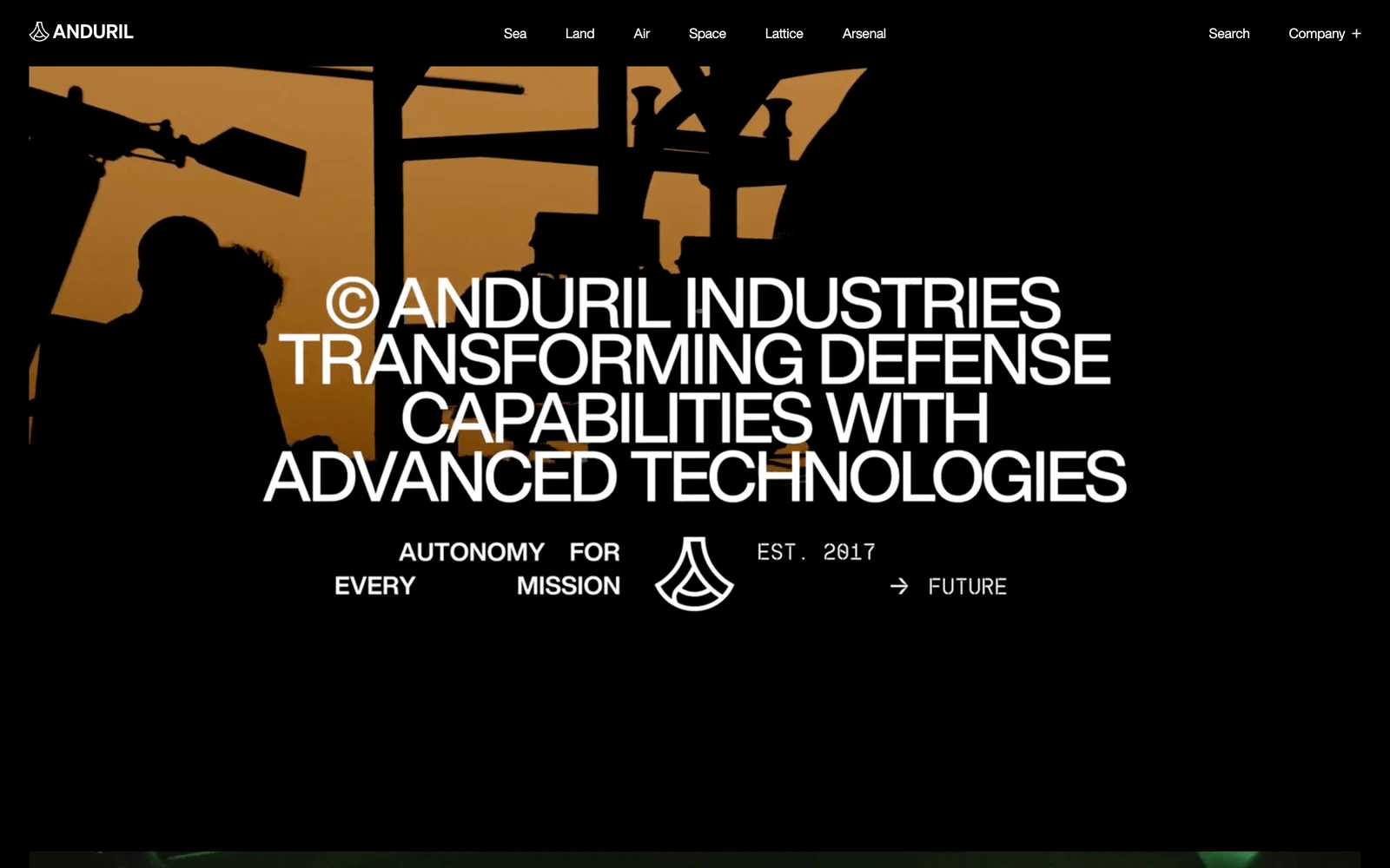Top screenshot of Anduril.com