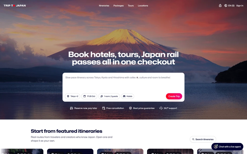 Screenshot of TripToJapan.com
