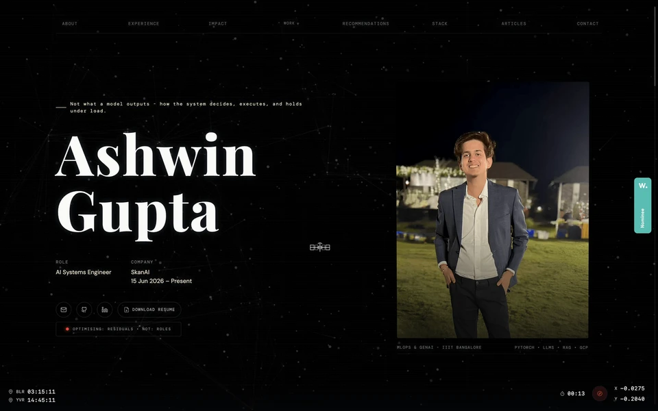 Screenshot of AshwinGupta.dev