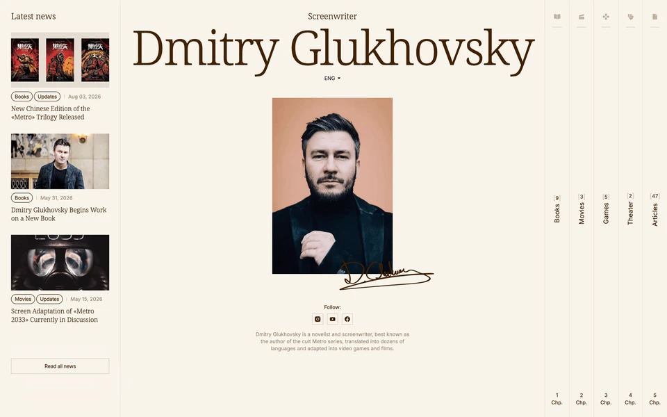 Screenshot of Glukhovsky.com