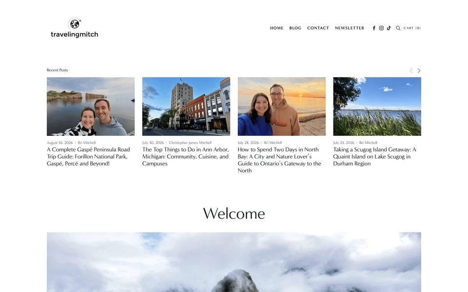 Screenshot of TravelingMitch.com