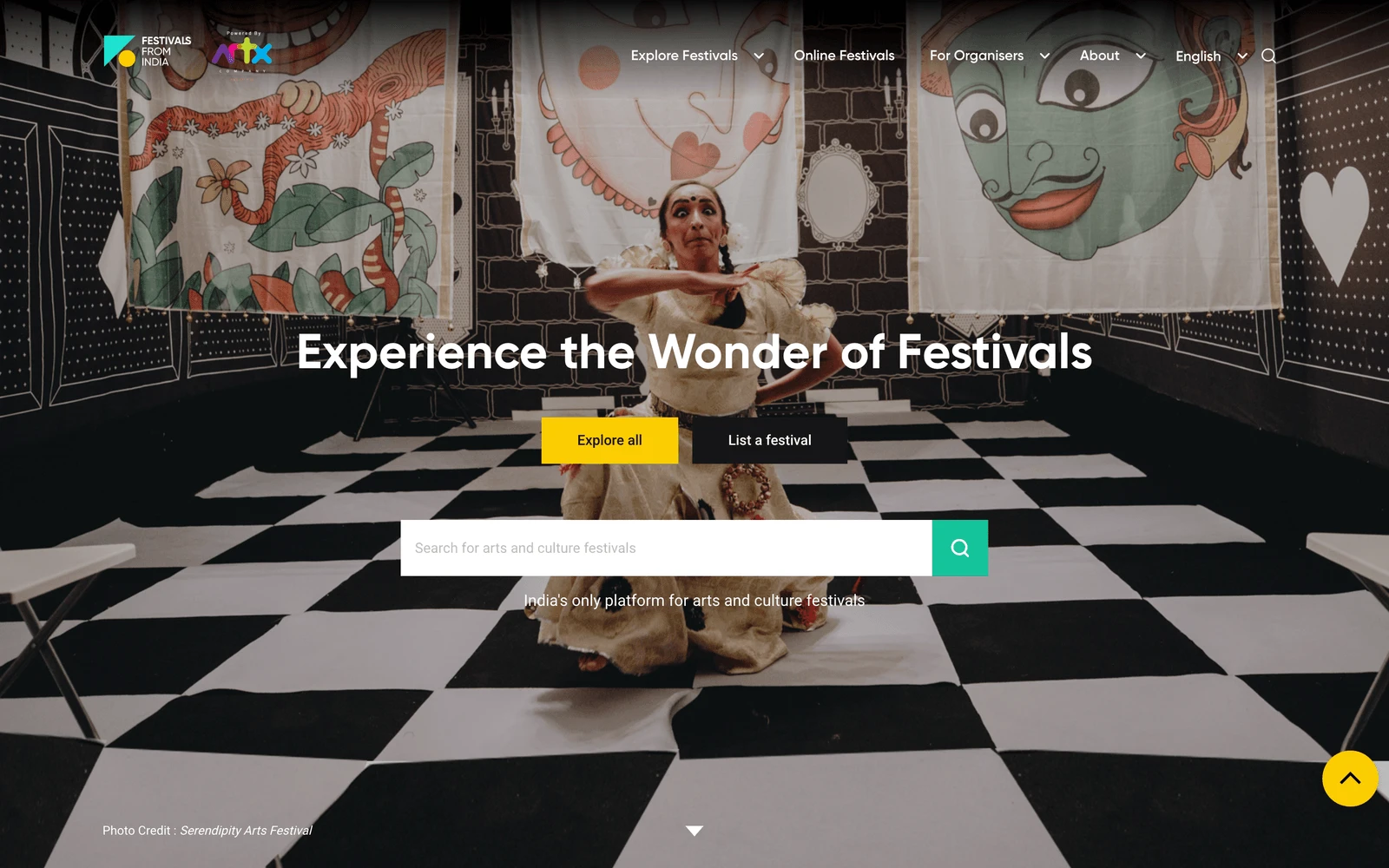 Top screenshot of FestivalsFromIndia.com