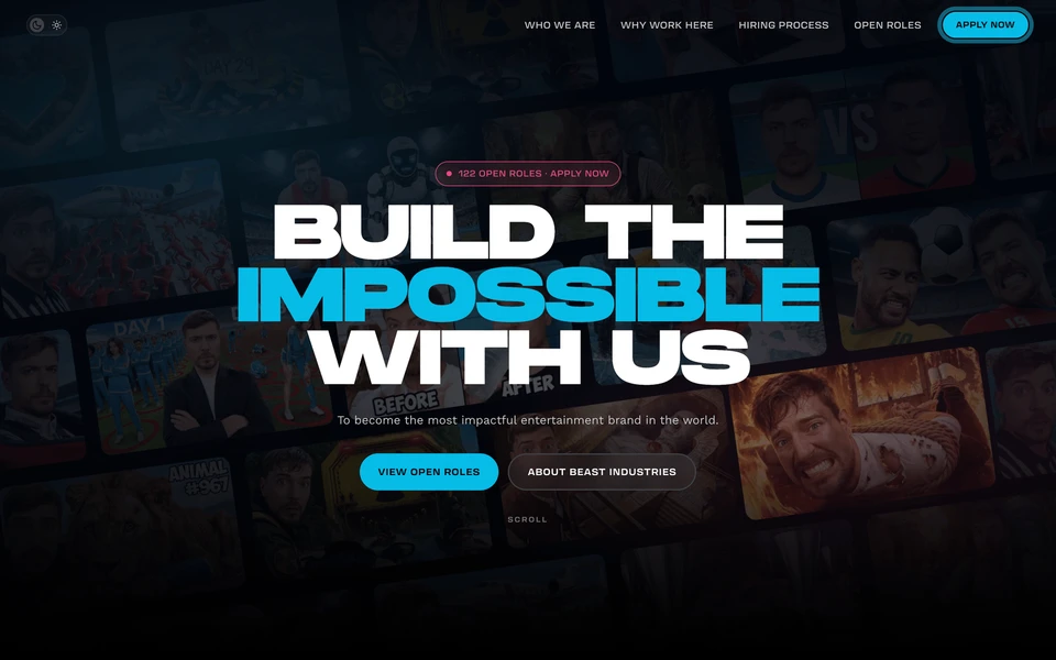 Screenshot of MrBeastJobs.com