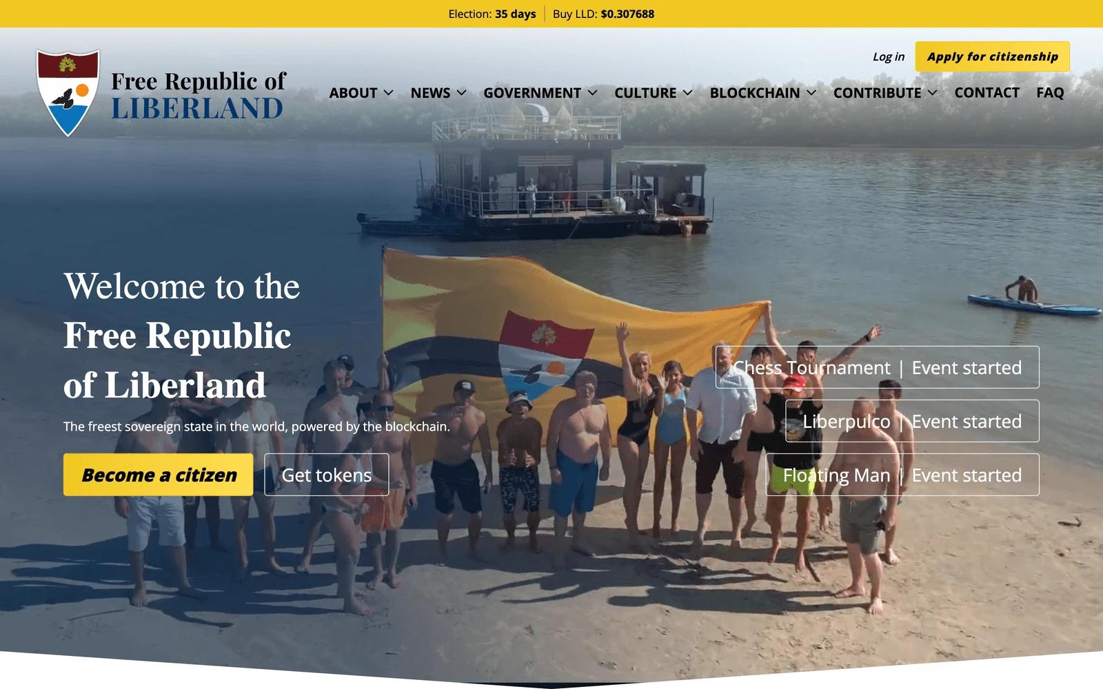 Top screenshot of Liberland.org