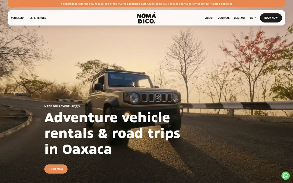 Screenshot of Nomadico.pxm.com