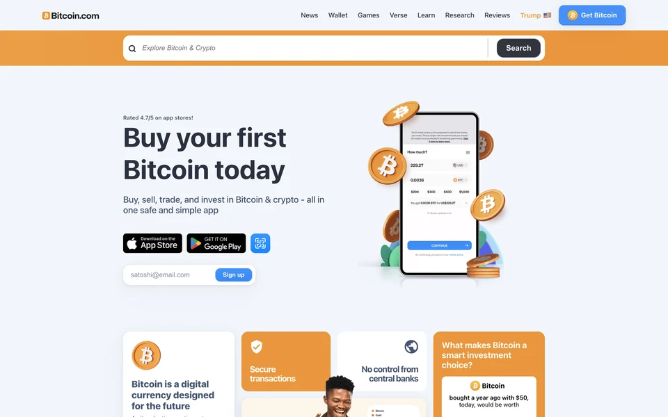 Screenshot of Bitcoin.com