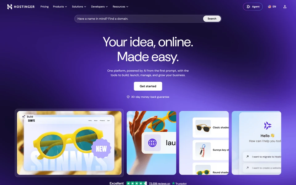 Screenshot of Hostinger.com