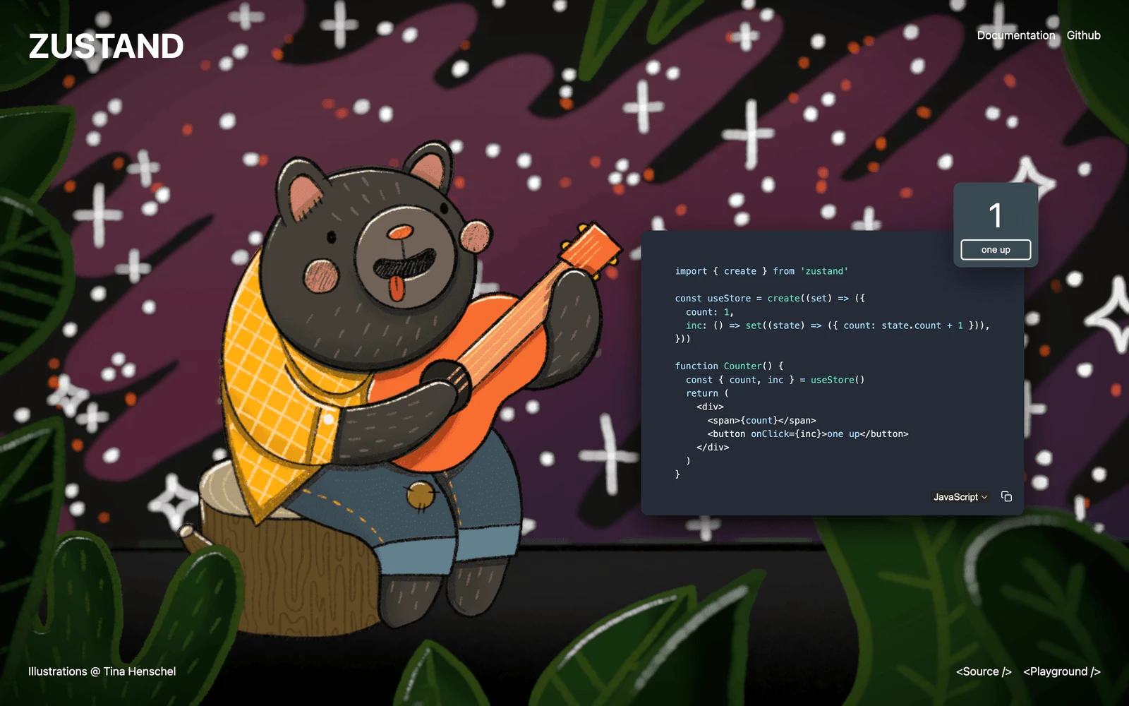 Top screenshot of Zustand-Demo.pmnd.rs