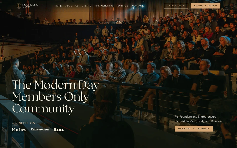 Screenshot of FoundersClubOfficial.com