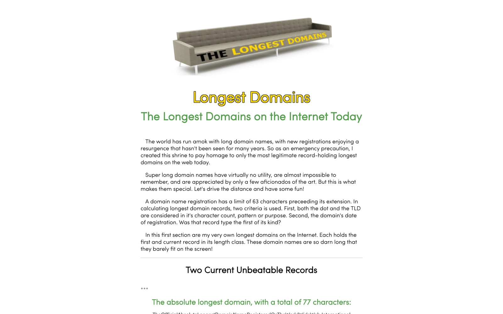 Top screenshot of LongestDomains.com