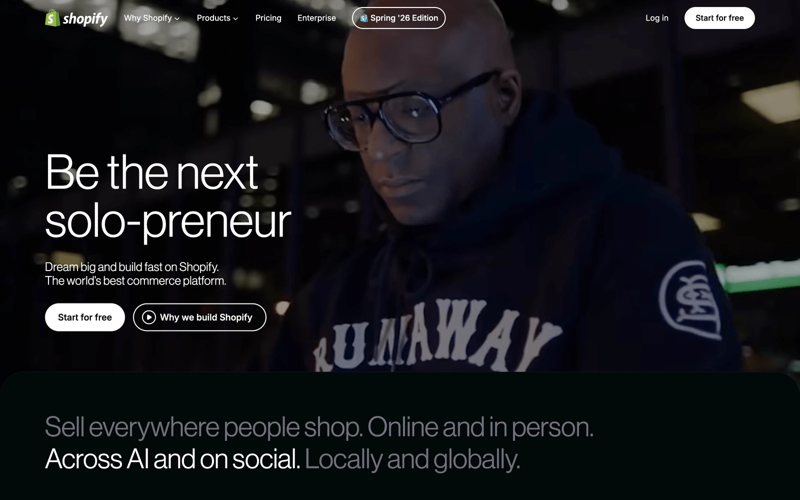 Top screenshot of Shopify.com