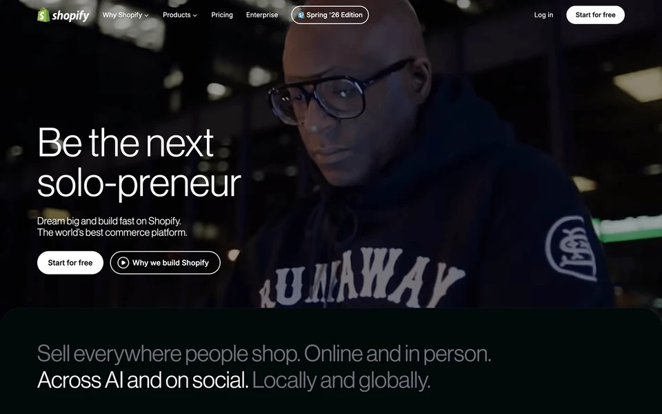 Screenshot of Shopify.com