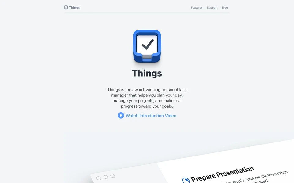 Screenshot of CulturedCode.com Things
