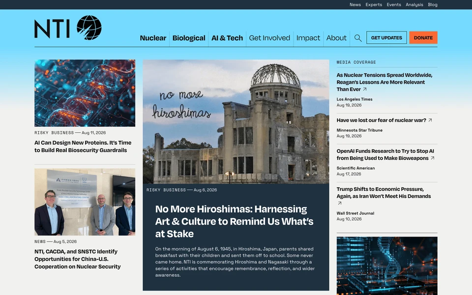 Screenshot of NTI.org