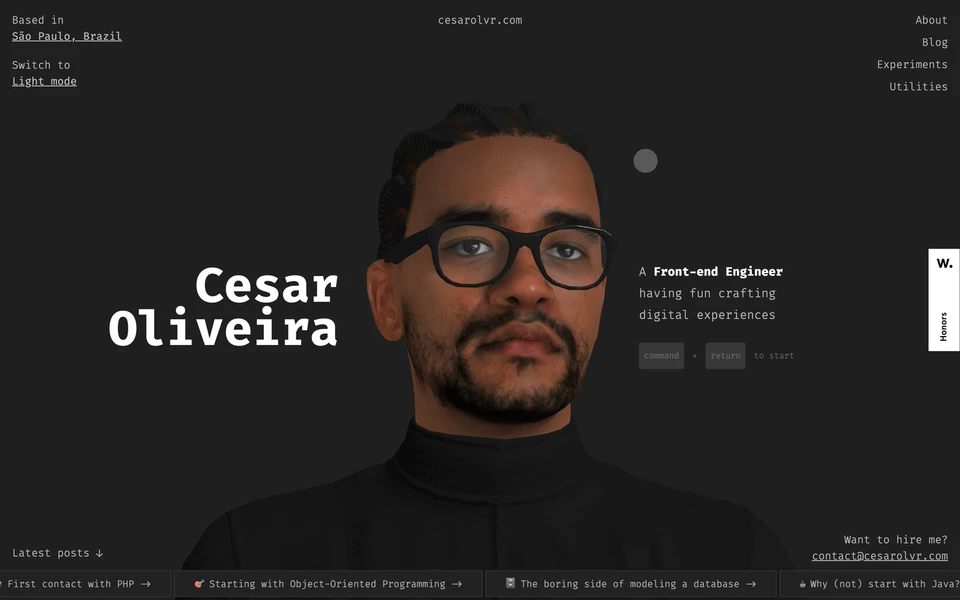 Screenshot of CesarOlvr.com