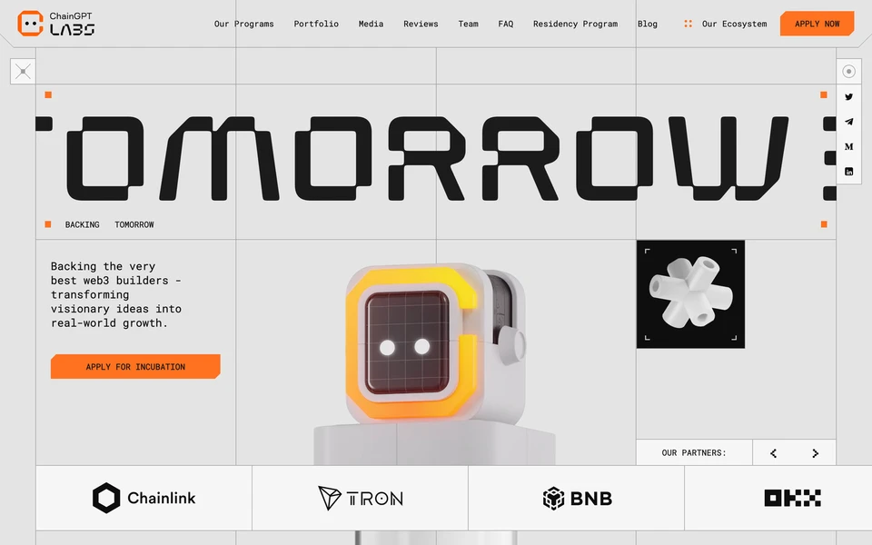 Screenshot of ChainGPT.org