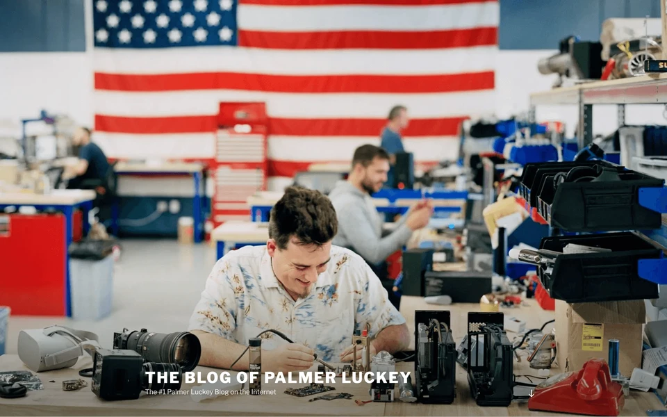 Screenshot of PalmerLuckey.com