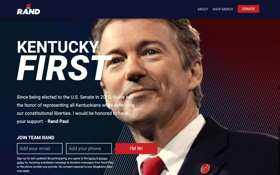 Screenshot of RandPaul.com