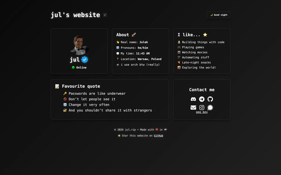 Screenshot of Jul.RIP