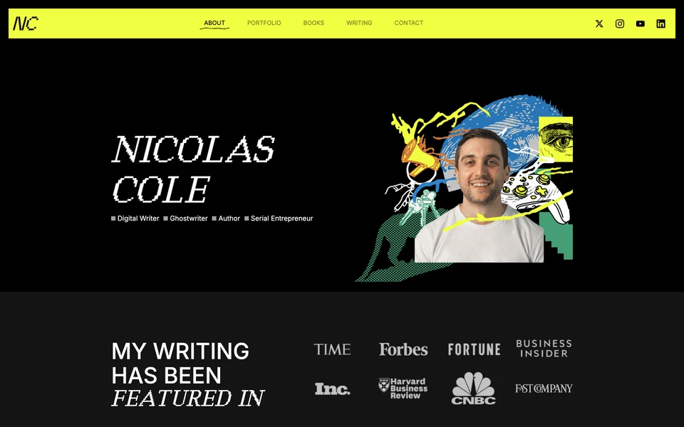 Screenshot of NicolasCole.com