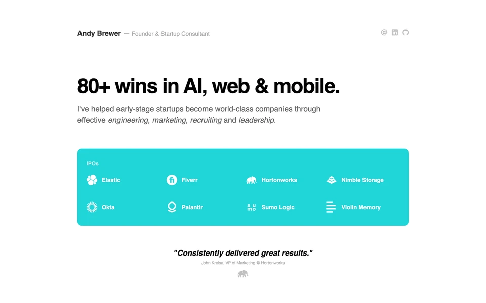 Screenshot of AndyBrewer.com