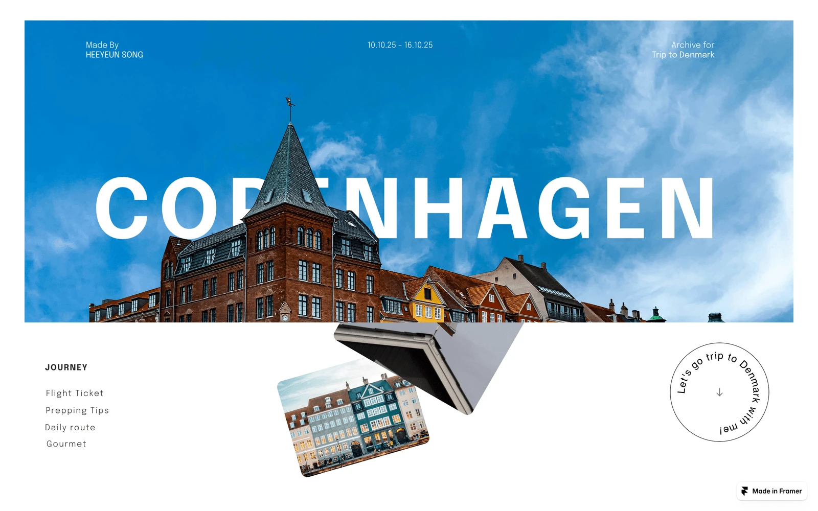 Top screenshot of Framer.website CopenhagenArchive