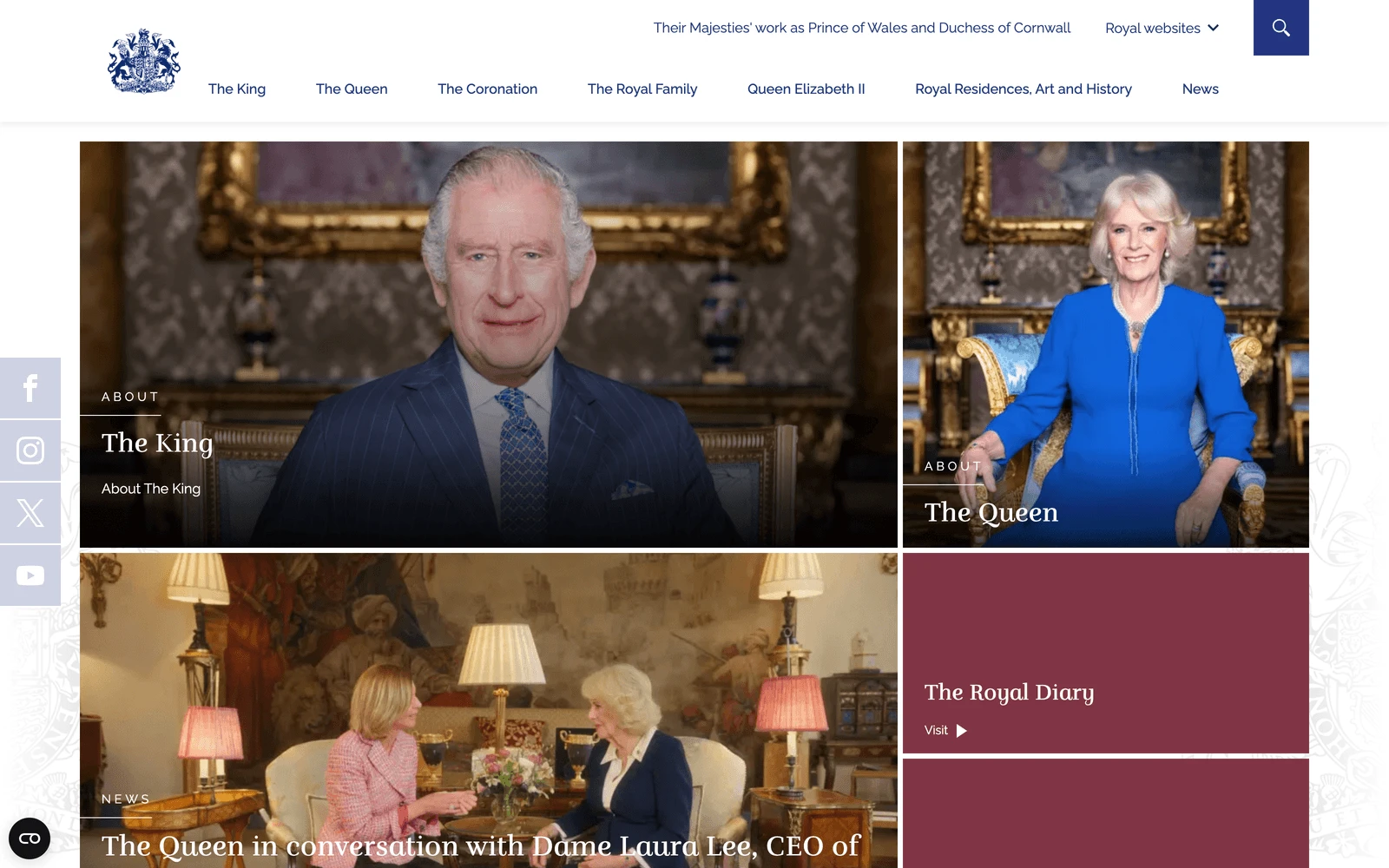 Top screenshot of Royal.uk