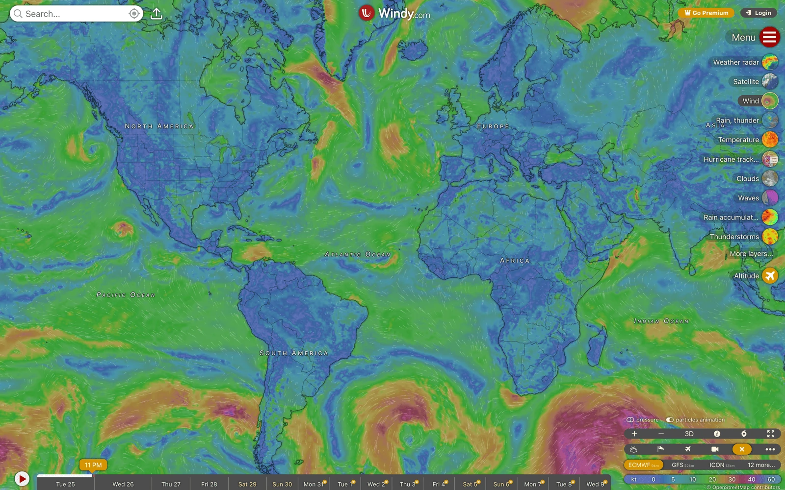 Top screenshot of Windy.com