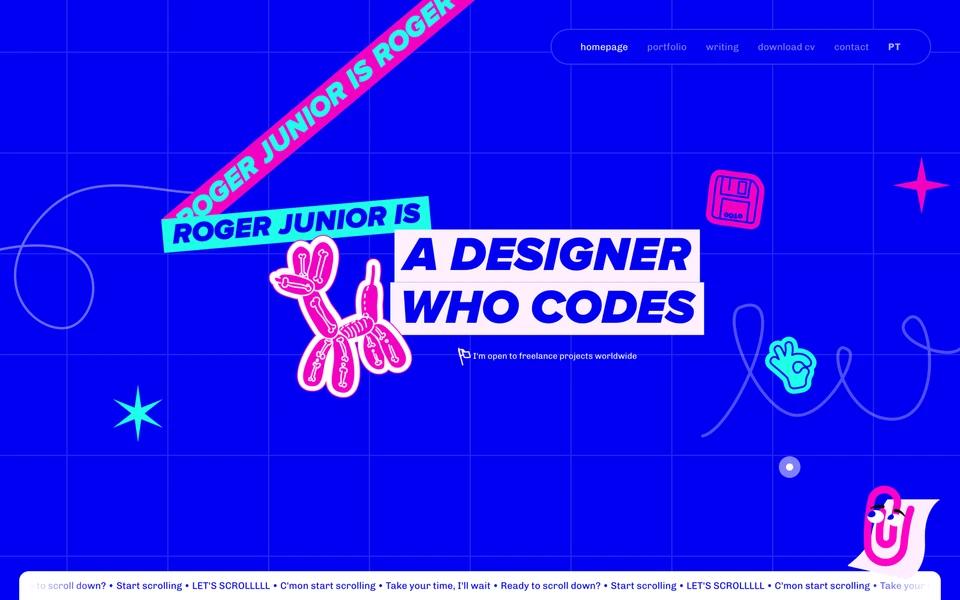 Screenshot of RogerJunior.com