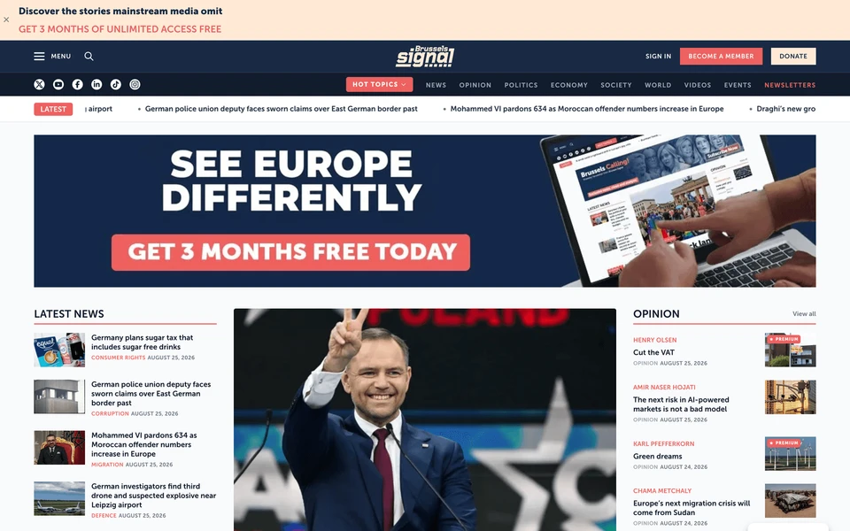 Screenshot of BrusselsSignal.eu
